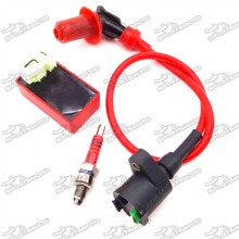 Ignition Coil + 6 Pin AC CDI Box + A7TC Spark Plug For Chinese GY6 50cc 125cc 150cc Engine Moped Scooter ATV Quad Go Kart