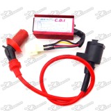 Red Racing Ignition Coil + 6 Pin Wires AC CDI Box For Chinese GY6 50cc 125cc 150cc Engine ATV Quad Go Kart Moped Scooter