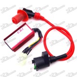 Red Racing Ignition Coil + 6 Pin Wires AC CDI Box For Chinese GY6 50cc 125cc 150cc Engine ATV Quad Go Kart Moped Scooter