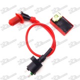 Red Racing Ignition Coil + 6 Pin AC CDI Box For Chinese GY6 50cc 125cc 150cc Moped Scooter ATV Quad 4 Wheeler Go Kart