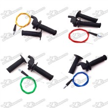 Black Twist Throttle Handle Grips + 108mm 990mm Throttle Cable For Chinese Pit Pro Dirt Bike Motorcycle XR50 CRF50 CRF70 KLX110 SSR TTR Thumpstar YCF