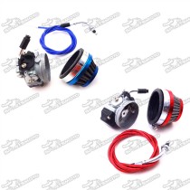 19mm Racing Carburetor Carb + 58mm Air Filter + Gas Throttle Cable For 2 Stroke 49cc 50cc 60cc 66cc 80cc Engine Motorized Bicycle Push Bike