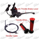 Alloy Thumb Throttle Cable Brake Lever Handle Grips For 50cc - 250cc Chinese ATV Quad 4 Wheeler