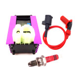6 Pin Racing Adjuster AC CDI + Ignition Coil  + 3 Electrode A7TC Spark Plug For 50cc 125cc 150cc ATV Quad GY6 Scooter Moped