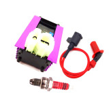 6 Pin Racing Adjuster AC CDI + Ignition Coil  + 3 Electrode A7TC Spark Plug For 50cc 125cc 150cc ATV Quad GY6 Scooter Moped