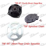 6 Tooth Gear Box + T8F 116 Links Chain + 54T Rear Sprocket For 47cc 49cc Mini Pocket Bike Mini Moto