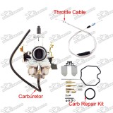 Keihin 30mm PZ30 Carburetor Carb Repair Kits Gas Throttle Cable For 200cc 250cc Pit Dirt Bike ATV Quad