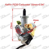 Keihin 30mm PZ30 Carburetor Carb Repair Kits Gas Throttle Cable For 200cc 250cc Pit Dirt Bike ATV Quad