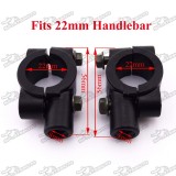 Rearview Side Mirror + 8mm Bracket Holder Clamp For ATV Quad Pit Dirt Motor Bike Motorcycle Moped Scooter