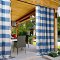 Antique Bronze Grommet Plaid Gingham Check Outdoor Curtain Jones