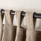 Textured Faux Linen Window Curtain Tab Top Drapery Olive