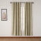 Antique Bronze Grommet Faux Linen Curtain Panel Olive
