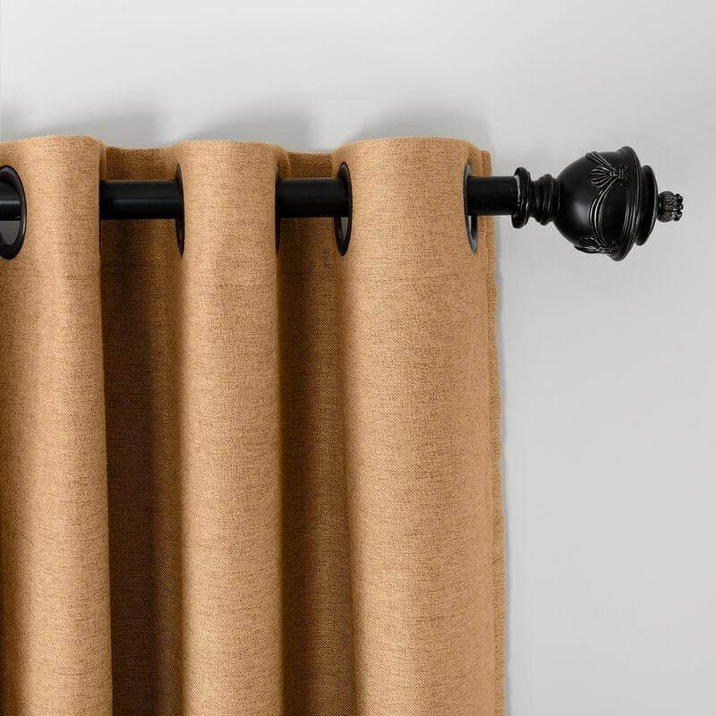 Antique Bronze Grommet Drapes Beige Sand 100 W x 84 L Faux Linen