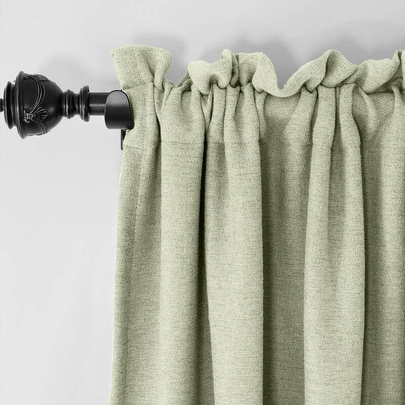 US$ 75.99 - Rod Pocket Faux Linen Textured Curtain Drape Olive ...