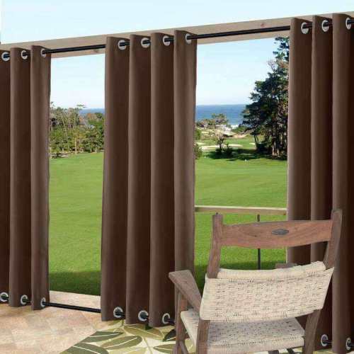 Windproof Outdoor Curtain With Top Bottom Grommet Burgundy 100 W X 102 L Waterproof And Mildew Resistant Patio Cabana Porch Gazebo Panel Drapery 1 Panel Chadmade Windproof Outdoor Curtain With Top Bottom