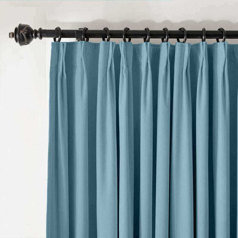 ChadMade Pinch Pleated 72W x 96L Blackout Lined Velvet Curtain Drapery ...