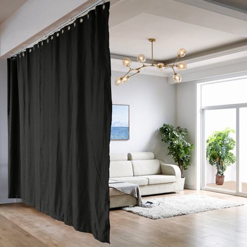 room divider curtain rod with post set