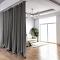 Recommended hanging rod room divider drape fireproof flame retardant curtain colors available natural washable fireproof drape