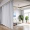 Recommended ceiling track room divider drape fireproof flame retardant curtain colors available natural washable fireproof drape