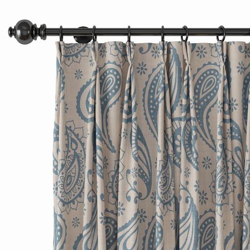Paisley Polyester Linen Curtain Drapery AMBER