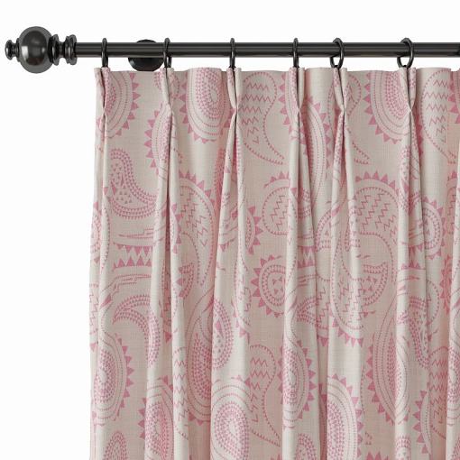 Paisley Print Polyester Linen Curtain Drapery AUDREY