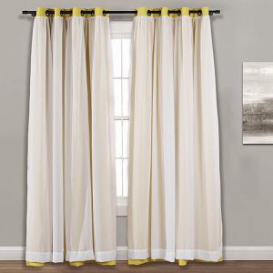 Layered Curtain Mix & Match Elegance White Crushed Voile x Blackout Curtain Grommet Panel ELI