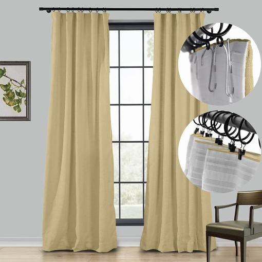 Tallis 4-in-1 Header Type Polyester Faux Linen Curtain Drapery Custom