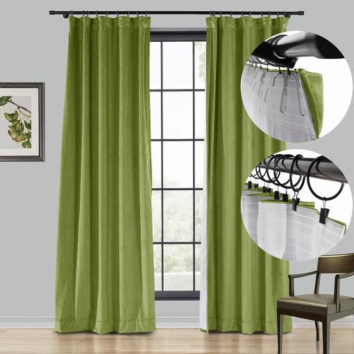 LEON 4-in-1 Header Type Velvet Curtain Drapery Custom