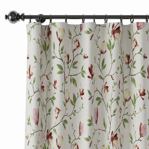 Botanical Flower Print Polyester Cotton Curtain Drapery CORA