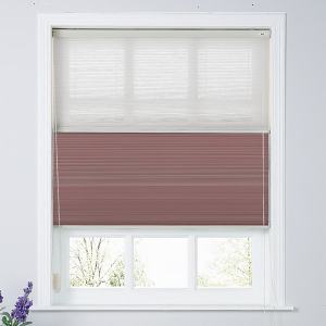 RALPH Cord Lift Blackout TriShades Day/Night Honeycomb Shade with White Backing White Sheer