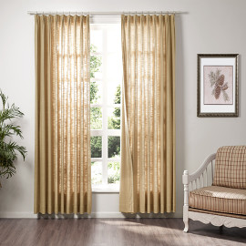 LIZ Polyester Faux Linen Curtain Drapery Custom