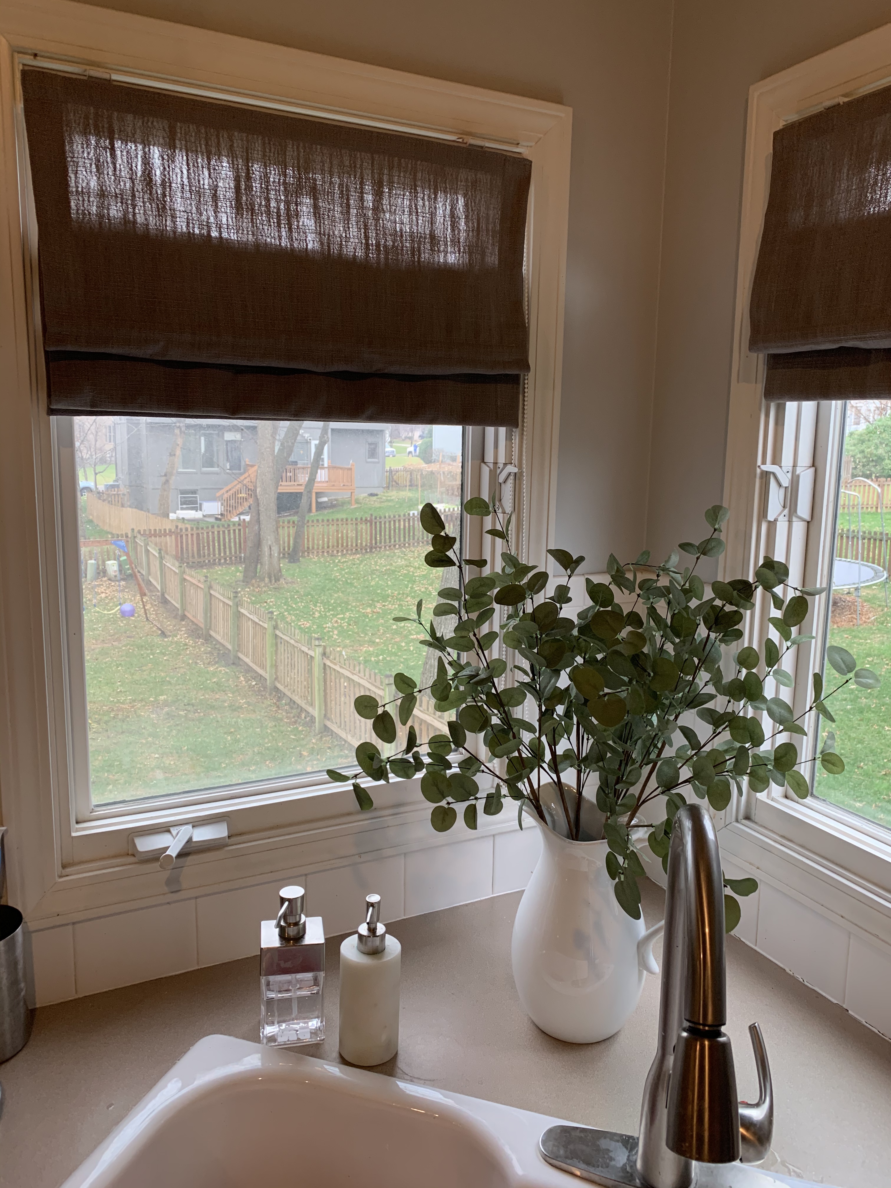 faux linen roman shades