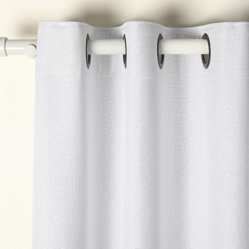 Mayra Polyester Faux Linen Curtain 100% Completely Blocking Sunlight
