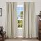 Mayra Polyester Faux Linen Curtain 100% Completely Blocking Sunlight