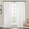 Jawara Linen Cotton Curtain Drapery with White Blackout Liner 4-in-1 Header Flat Hooks Back Tab Rod Pocket Hook Belt