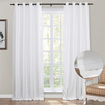 Jawara Grommet Cotton Linen Curtain with Blackout Liner