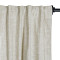 Jawara Linen Cotton Curtain Drapery with White Blackout Liner 4-in-1 Header Flat Hooks Back Tab Rod Pocket Hook Belt