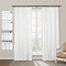 Jawara Linen Cotton Curtain Drapery with White Blackout Liner 4-in-1 Header Flat Hooks Back Tab Rod Pocket Hook Belt