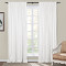 Jawara Linen Cotton Curtain Drapery with White Blackout Liner 4-in-1 Header Flat Hooks Back Tab Rod Pocket Hook Belt