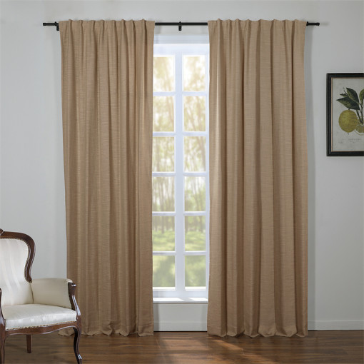 Kyla Polyester Faux Linen Curtain Drapery Custom