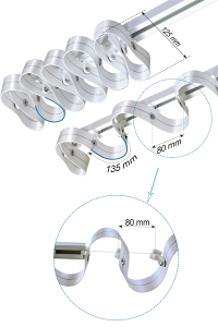 Ripple Fold Drapery Ceiling or Wall Mounted Track Kit LORA