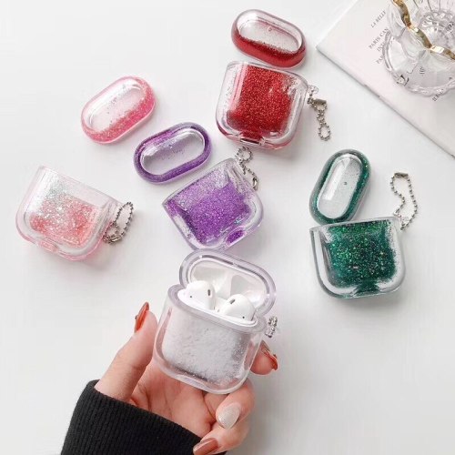 Liquid Quicksand Bling Glitter Earphone case For Airpods Case For Airpods Pro Case Transparent Headphone Protection Cover