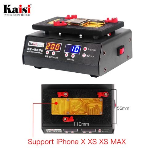 Kaisi 200 Degrees Rapid Separation Disassembly Platform For iPhone X XS MAX Motherboard Stratified temperature Heating Table