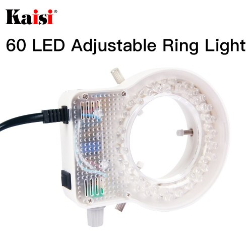 Kaisi Ultrathin 60 LED Adjustable Ring Light illuminator Lamp For STEREO ZOOM Microscope EU/US Plug