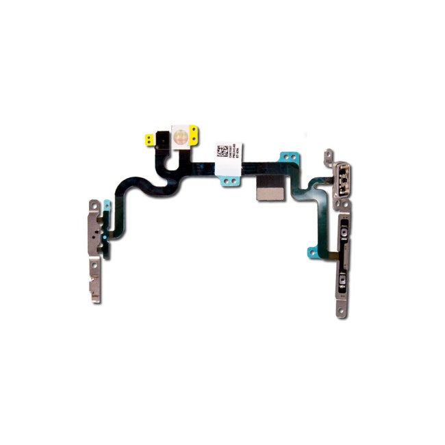 For iPhone 7 Mute Switch Power On Off Button Flex Cable with Metal Holder
