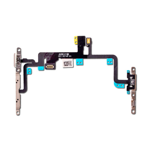 For iPhone 7 Plus Mute Switch Power On Off Button Flex Cable with Metal Holder