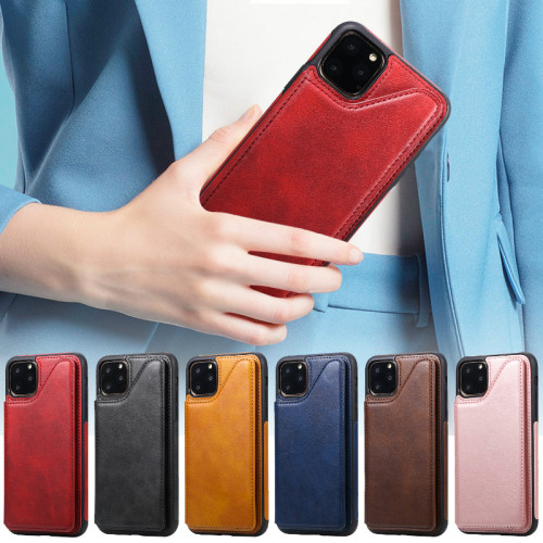 For iPhone 6S 7 8 Plus XS XR MAX 11 12 Pro Case Multifunctional Anti-fall Mobile Phone Case Bracket Storage Card Flip Cover