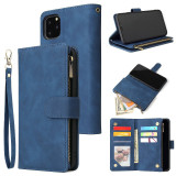 For iPhone 6S 7 8 Plus XS XR MAX 12 11 Pro 13 14 Case Leather Pattern Phone Case Flip Cover Multifunctional Storage Card Wallet Zipper