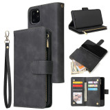 For iPhone 6S 7 8 Plus XS XR MAX 12 11 Pro 13 14 Case Leather Pattern Phone Case Flip Cover Multifunctional Storage Card Wallet Zipper