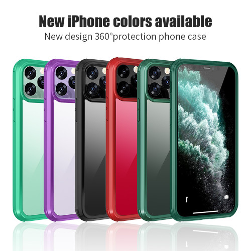 For iPhone SE XS XR MAX 11 Pro Case Double-Sided High-definition Tempered Glass Mobile Phone Case Soft Edge Anti-falling Snap Type